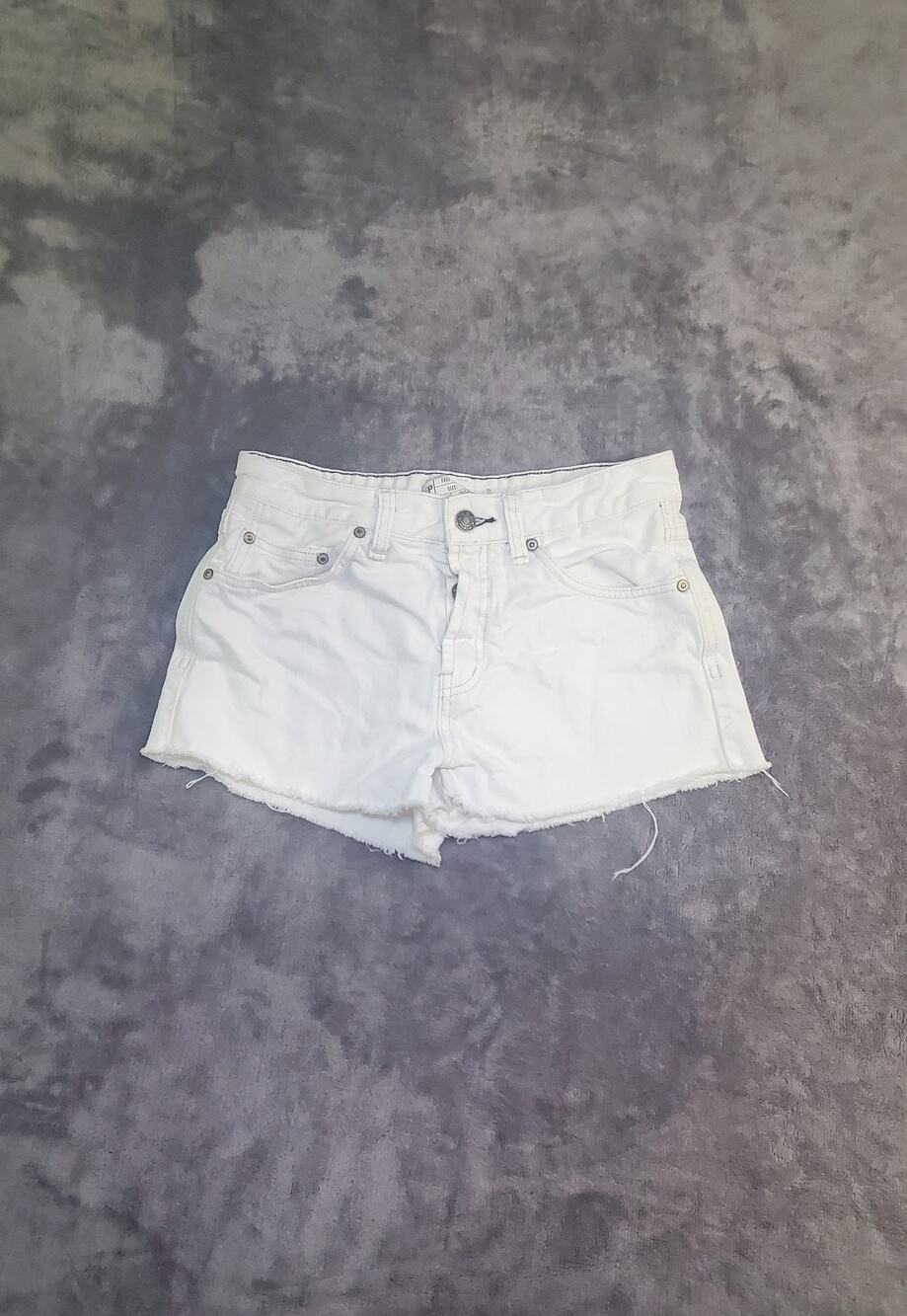 Free People Sz 26 Denim Shorts Women’s White Distressed Stretch Cutoff READ C20